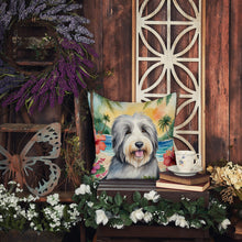 Load image into Gallery viewer, Bearded Collie Luau Throw Pillow - 14x14 Decorative Pillow – Art for Your Home &amp; Patio