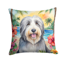 Load image into Gallery viewer, Bearded Collie Luau Throw Pillow - 14x14 Decorative Pillow – Art for Your Home &amp; Patio