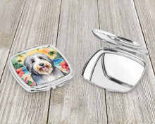 Load image into Gallery viewer, Bearded Collie Luau Compact Mirror – Stylish Purse Mirror with Artistic Covers