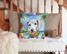 Load image into Gallery viewer, Bedlington Terrier Luau Throw Pillow - 14x14 Decorative Pillow – Art for Your Home &amp; Patio