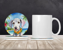 Load image into Gallery viewer, Bedlington Terrier Luau Large Sandstone Coasters Pack of 4