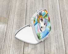 Load image into Gallery viewer, Bedlington Terrier Luau Compact Mirror – Stylish Purse Mirror with Artistic Covers
