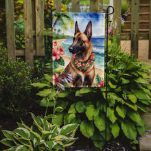 Load image into Gallery viewer, Belgian Malinois Luau Garden Flag – Tropical Dog Decor with Hibiscus &amp; Palm Leaves
