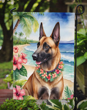 Load image into Gallery viewer, Belgian Malinois Luau Garden Flag – Tropical Dog Decor with Hibiscus &amp; Palm Leaves