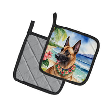 Load image into Gallery viewer, Belgian Malinois Luau Pot Holders - Set of 2 Decorative Kitchen Helpers | Made in the USA