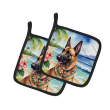 Load image into Gallery viewer, Belgian Malinois Luau Pot Holders - Set of 2 Decorative Kitchen Helpers | Made in the USA