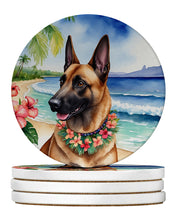 Load image into Gallery viewer, Belgian Malinois Luau Large Sandstone Coasters Pack of 4