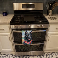 Load image into Gallery viewer, Belgian Sheepdog Luau Kitchen Towel