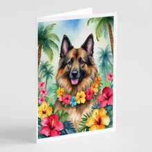 Load image into Gallery viewer, Belgian Tervuren Luau Greeting Cards - Blank Note Cards – 8-Pack of Artist-Designed Cards with Envelopes