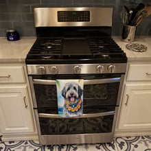 Load image into Gallery viewer, Bergamasco Sheepdog Luau Kitchen Towel