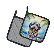 Load image into Gallery viewer, Bergamasco Sheepdog Luau Pot Holders - Set of 2 Decorative Kitchen Helpers | Made in the USA