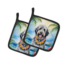 Load image into Gallery viewer, Bergamasco Sheepdog Luau Pot Holders - Set of 2 Decorative Kitchen Helpers | Made in the USA