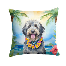 Load image into Gallery viewer, Bergamasco Sheepdog Luau Throw Pillow - 14x14 Decorative Pillow – Art for Your Home &amp; Patio