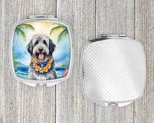 Load image into Gallery viewer, Bergamasco Sheepdog Luau Compact Mirror – Stylish Purse Mirror with Artistic Covers