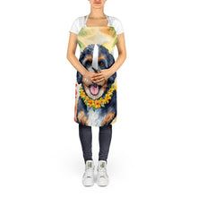 Load image into Gallery viewer, Bernedoodle Luau Apron – Artist-Designed Kitchen, BBQ &amp; Craft Apron