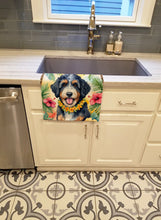 Load image into Gallery viewer, Bernedoodle Luau Kitchen Towel