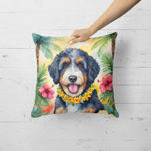 Load image into Gallery viewer, Bernedoodle Luau Throw Pillow