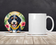 Load image into Gallery viewer, Bernedoodle Luau Large Sandstone Coasters Pack of 4