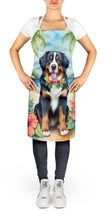 Load image into Gallery viewer, Bernese Mountain Dog Luau Apron – Artist-Designed Kitchen, BBQ &amp; Craft Apron
