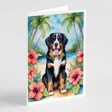 Load image into Gallery viewer, Bernese Mountain Dog Luau Greeting Cards - Blank Note Cards – 8-Pack of Artist-Designed Cards with Envelopes