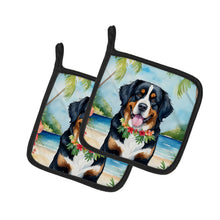 Load image into Gallery viewer, Bernese Mountain Dog Luau Pot Holders - Set of 2 Decorative Kitchen Helpers | Made in the USA