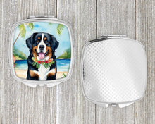 Load image into Gallery viewer, Bernese Mountain Dog Luau Compact Mirror – Stylish Purse Mirror with Artistic Covers