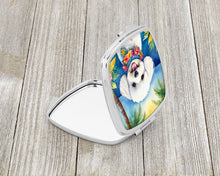 Load image into Gallery viewer, Bichon Frise Luau Compact Mirror – Stylish Purse Mirror with Artistic Covers