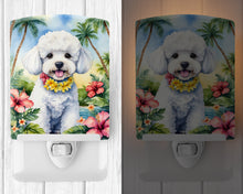 Load image into Gallery viewer, Bichon Frise Luau Ceramic Night Light