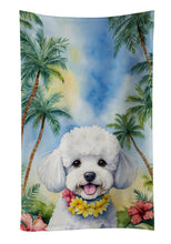 Load image into Gallery viewer, Bichon Frise Luau Kitchen Towel