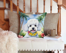 Load image into Gallery viewer, Bichon Frise Luau Throw Pillow - 14x14 Decorative Pillow – Art for Your Home &amp; Patio