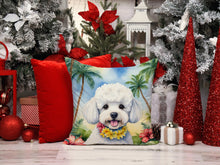 Load image into Gallery viewer, Bichon Frise Luau Throw Pillow - 14x14 Decorative Pillow – Art for Your Home &amp; Patio