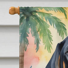 Load image into Gallery viewer, Black and Tan Coonhound Luau House Flag