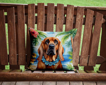 Load image into Gallery viewer, Bloodhound Luau Throw Pillow - 14x14 Decorative Pillow – Art for Your Home &amp; Patio