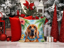 Load image into Gallery viewer, Bloodhound Luau Throw Pillow - 14x14 Decorative Pillow – Art for Your Home &amp; Patio