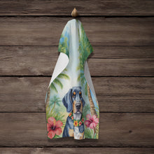 Load image into Gallery viewer, Bluetick Coonhound Luau Kitchen Towel