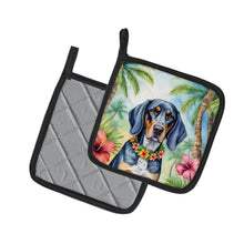 Load image into Gallery viewer, Bluetick Coonhound Luau Pot Holders - Set of 2 Decorative Kitchen Helpers | Made in the USA