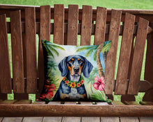 Load image into Gallery viewer, Bluetick Coonhound Luau Throw Pillow - 14x14 Decorative Pillow – Art for Your Home &amp; Patio