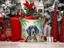 Load image into Gallery viewer, Bluetick Coonhound Luau Throw Pillow - 14x14 Decorative Pillow – Art for Your Home &amp; Patio