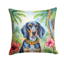 Load image into Gallery viewer, Bluetick Coonhound Luau Throw Pillow - 14x14 Decorative Pillow – Art for Your Home &amp; Patio