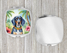 Load image into Gallery viewer, Bluetick Coonhound Luau Compact Mirror – Stylish Purse Mirror with Artistic Covers