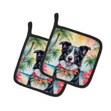 Load image into Gallery viewer, Border Collie Luau Pot Holders - Set of 2 Decorative Kitchen Helpers | Made in the USA