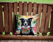 Load image into Gallery viewer, Border Collie Luau Throw Pillow - 14x14 Decorative Pillow – Art for Your Home &amp; Patio