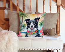 Load image into Gallery viewer, Border Collie Luau Throw Pillow - 14x14 Decorative Pillow – Art for Your Home &amp; Patio