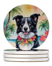 Load image into Gallery viewer, Border Collie Luau Large Sandstone Coasters Pack of 4