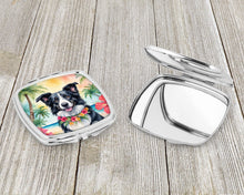 Load image into Gallery viewer, Border Collie Luau Compact Mirror – Stylish Purse Mirror with Artistic Covers
