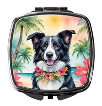Load image into Gallery viewer, Border Collie Luau Compact Mirror – Stylish Purse Mirror with Artistic Covers