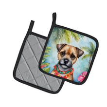 Load image into Gallery viewer, Border Terrier Luau Pot Holders - Set of 2 Decorative Kitchen Helpers | Made in the USA