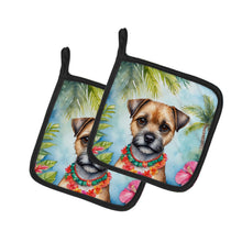 Load image into Gallery viewer, Border Terrier Luau Pot Holders - Set of 2 Decorative Kitchen Helpers | Made in the USA