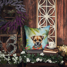 Load image into Gallery viewer, Border Terrier Luau Throw Pillow - 14x14 Decorative Pillow – Art for Your Home &amp; Patio