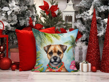 Load image into Gallery viewer, Border Terrier Luau Throw Pillow - 14x14 Decorative Pillow – Art for Your Home &amp; Patio